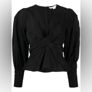 NWOT Veronica‎ Beard black 
twist detail V-neck blouse size 00